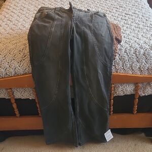 ASOS DESIGN wide flare jeans with panels in black wash